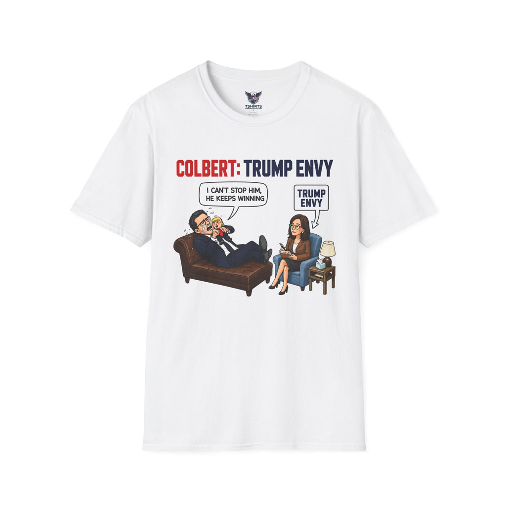 "Trump Patriot Shirt | America First T-Shirt | Conservative Republican Apparel | God Family Country Tee" |Stephen Colbert cartoon T-Shirt