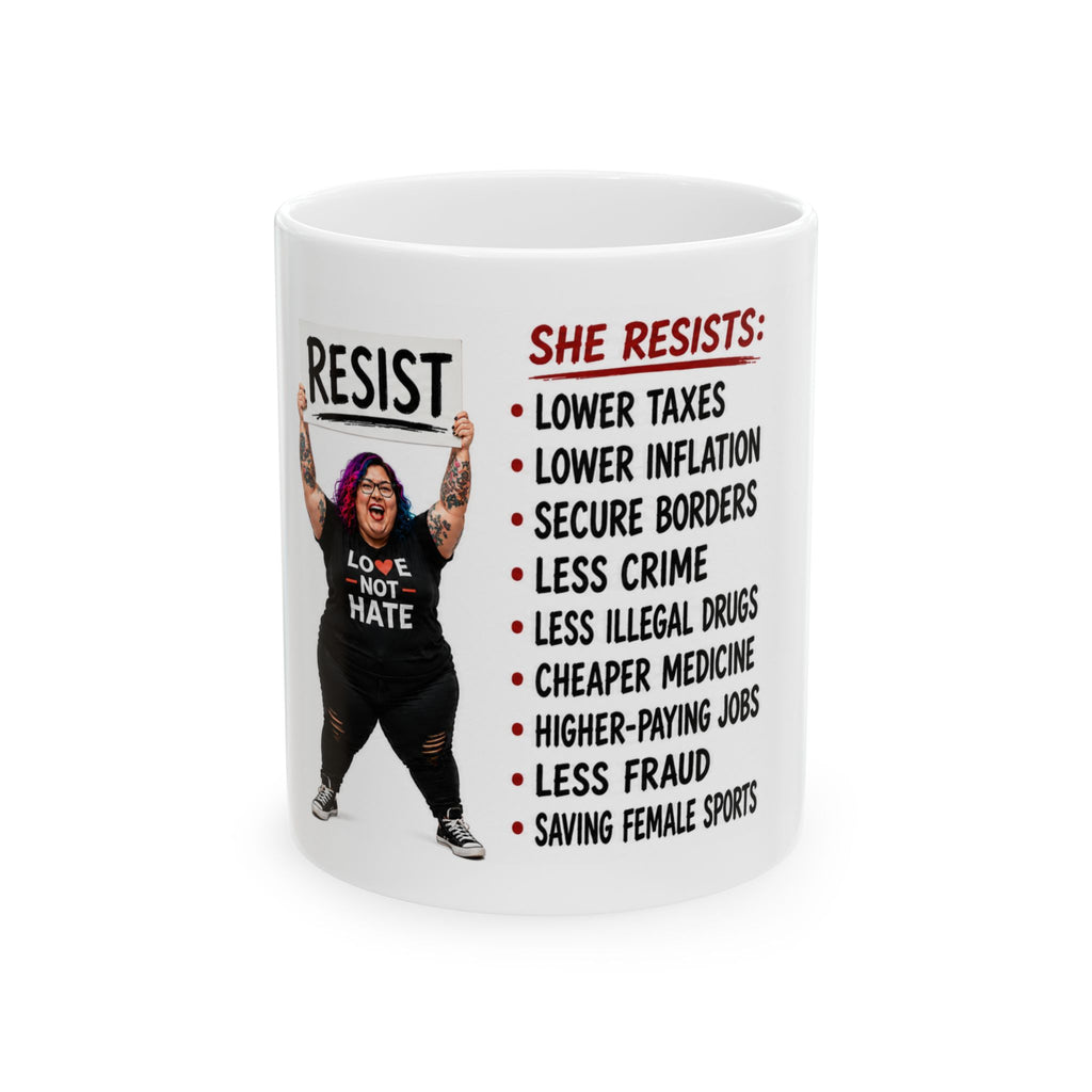 Satire Resist Political Statement Mug | Funny Conservative Gift