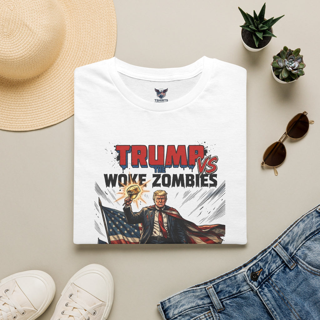 T-Shirt — "Trump vs Woke Zombies: The Greatest Battle for America's Soul" Graphic Tee