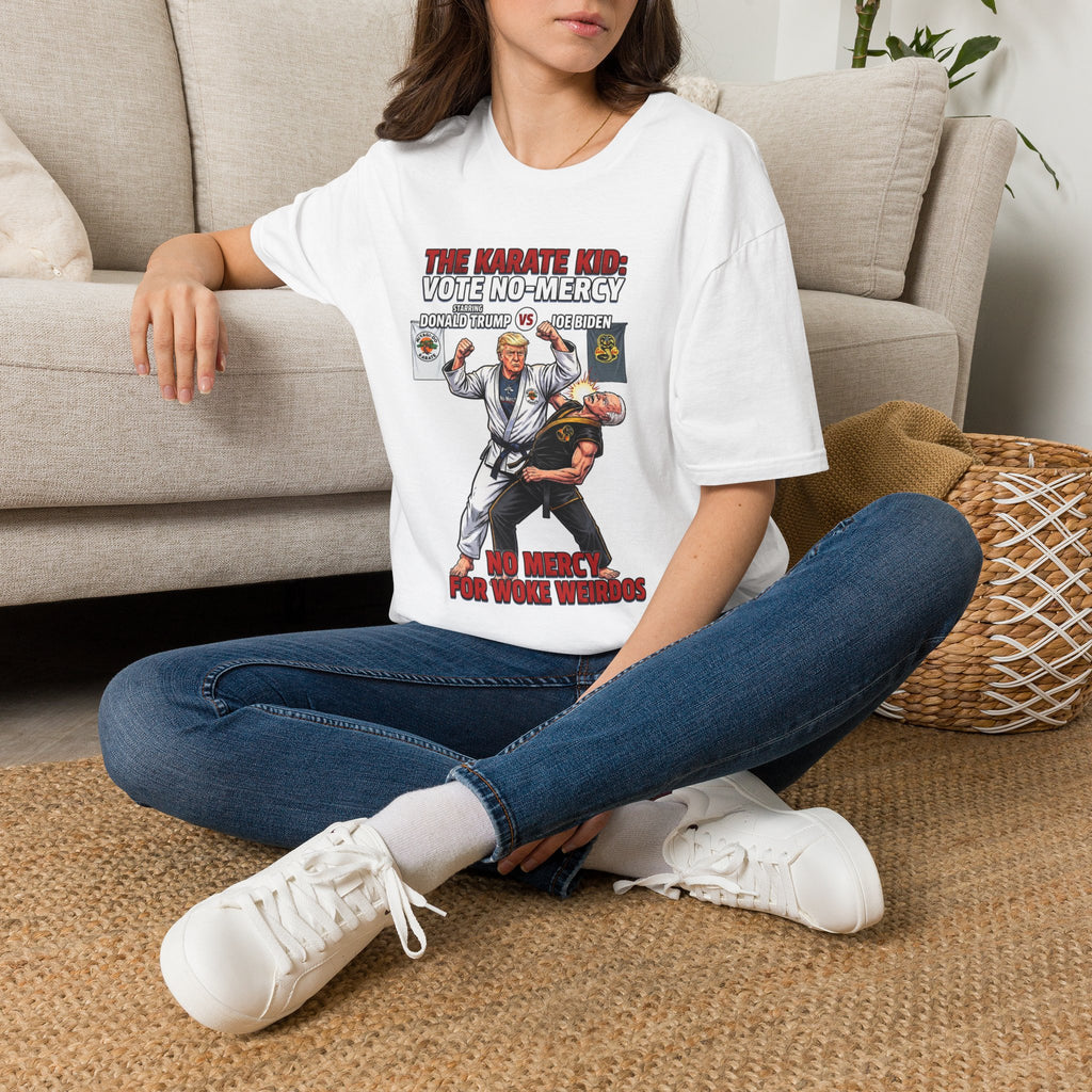 Political Comedy T-Shirt — "The Karate Kid: Vote No-Mercy" Trump vs Biden Graphic Tee