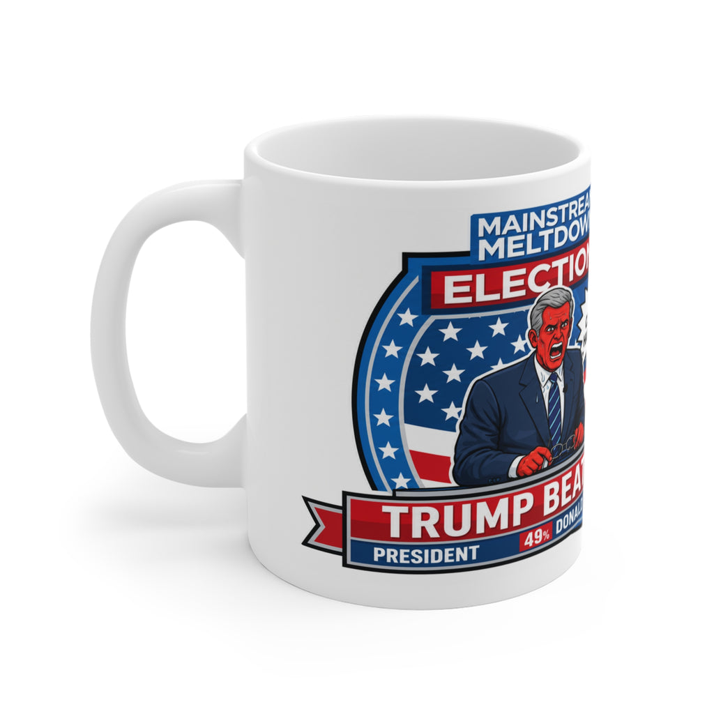 MSDNC Political Election Night Mug, RACHEL LOSES HER MIND— “Trump Beats Clinton” 11oz