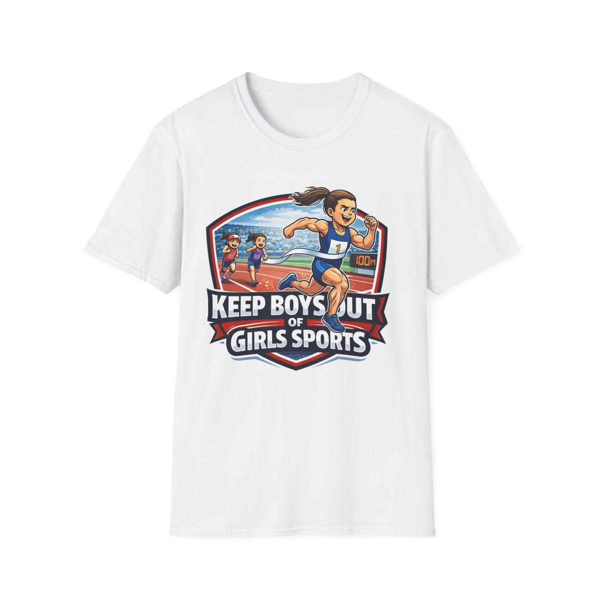 "Trump Patriot Shirt | America First T-Shirt | Conservative Republican Apparel | God Family Country Tee" | anti-woke tshirt | Keep Boys Out of Girls Sports T-Shirt | Female Athlete Track Graphic