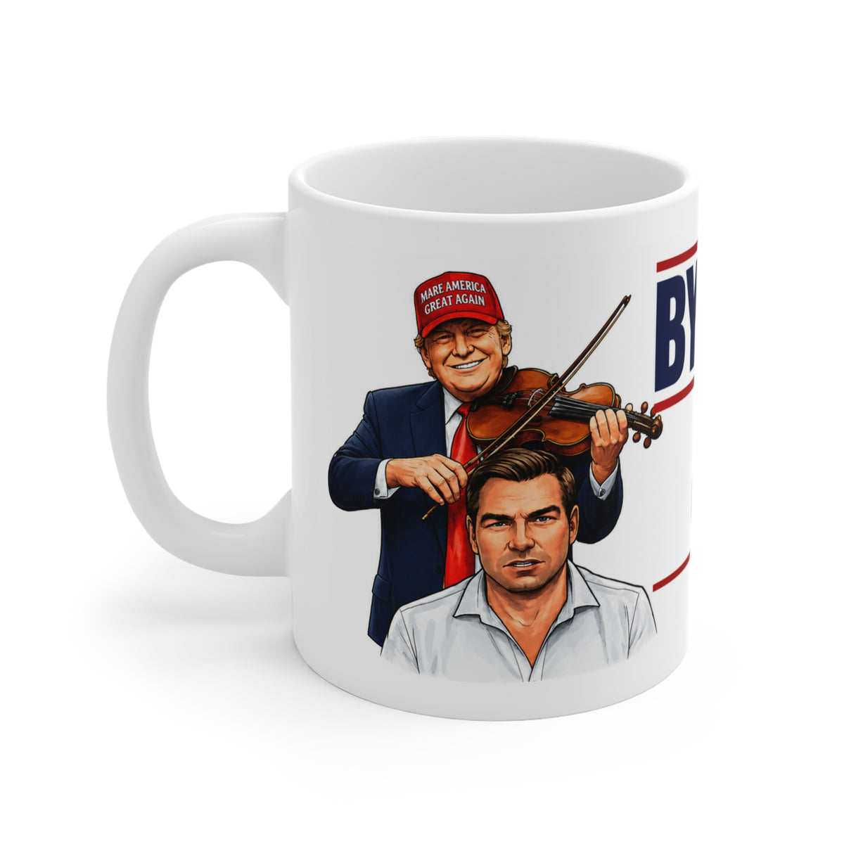 Political Satire Mug – "BYE BYE ERIC SWALWELL" Quote & Violin Scene