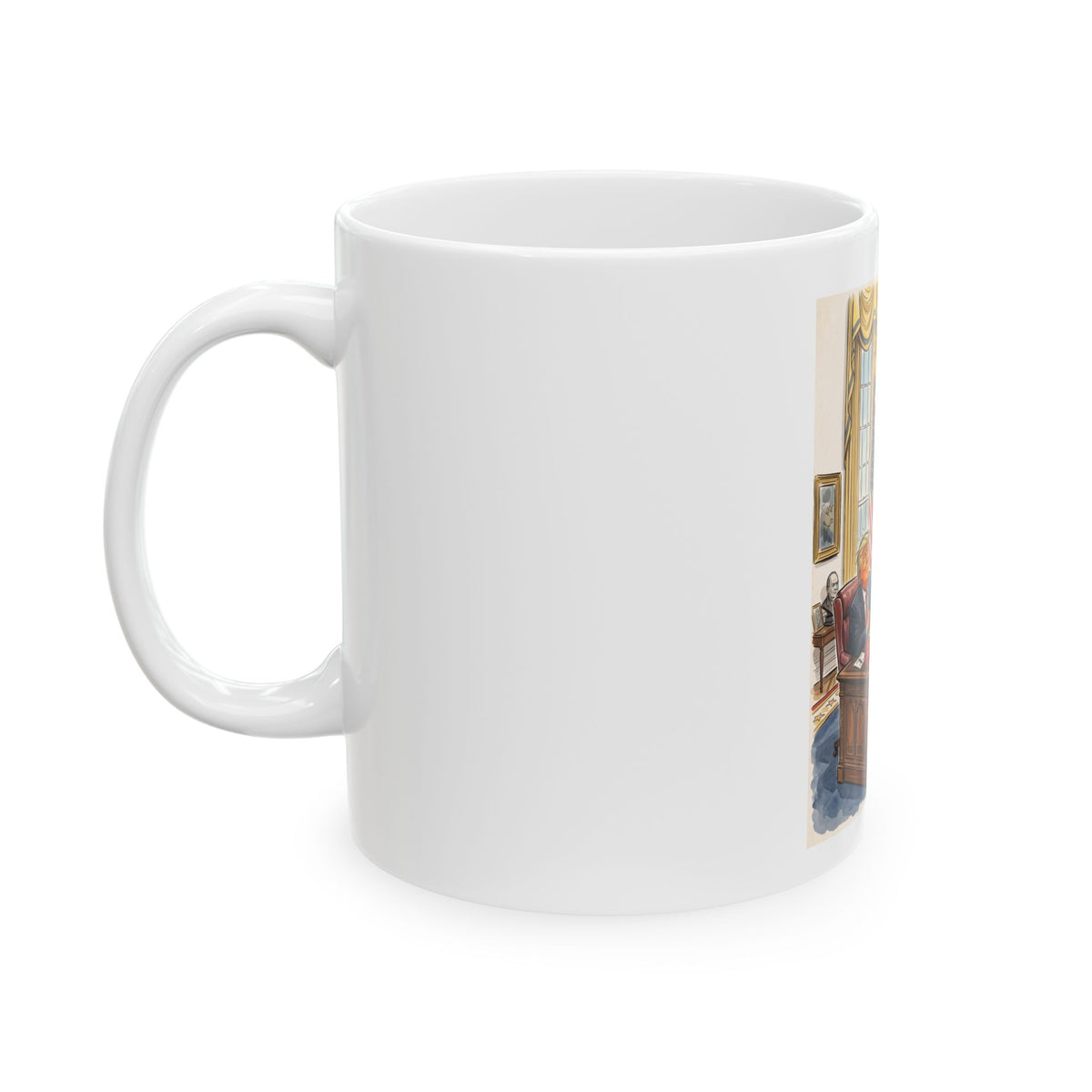 Political Cartoon Ceramic Mug — DROP WOKE WHITE WOMEN INTO IRAN Quote (11oz/15oz)