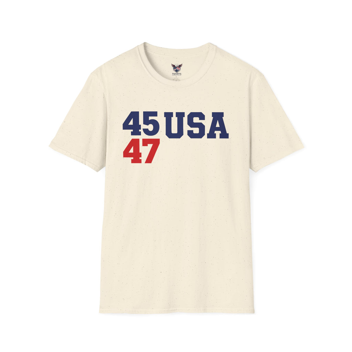 "Trump 45/47 USA Patriot Shirt | America First T-Shirt | Conservative Republican Apparel | God Family Country Tee" | anti-woke tshirt | T-Shirt — "45 USA 47" Patriotic Number Graphic Tee