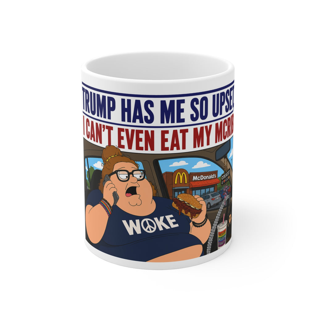 Funny Anti-Woke Conservative Coffee Mug – Political Humor Republican Gift and Trump Supporter Novelty Drinkware
