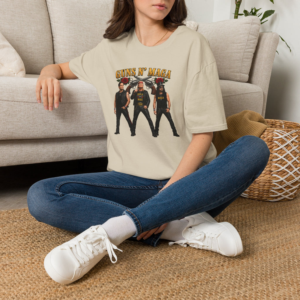 Guns N' Maga Rock Band T-Shirt — Trump, Vance, Rubio Political Parody Graphic Tee