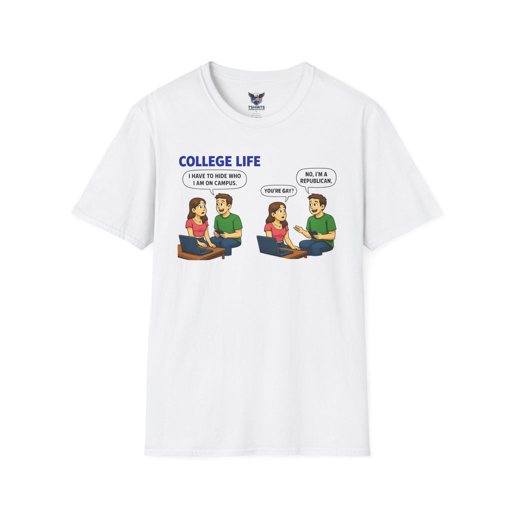 Funny College Life Republican Humor Graphic Tee – Sarcastic Conservative Campus Political T-Shirt
