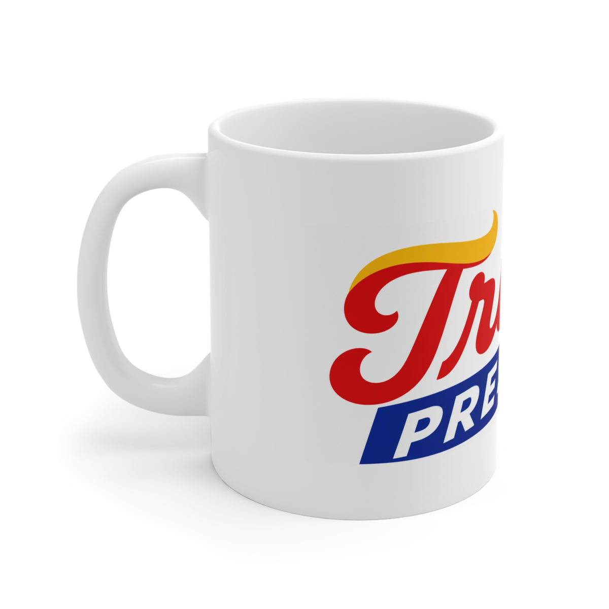 PRESIDENT TRUMP 11oz Political Campaign Mug - "President" Retro Script Design