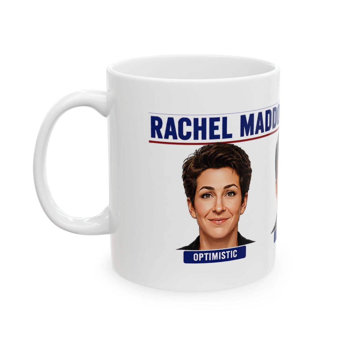 Election Mood MSDNC Faces Mug | Nervous, Confident, Surprised Ceramic Mug
