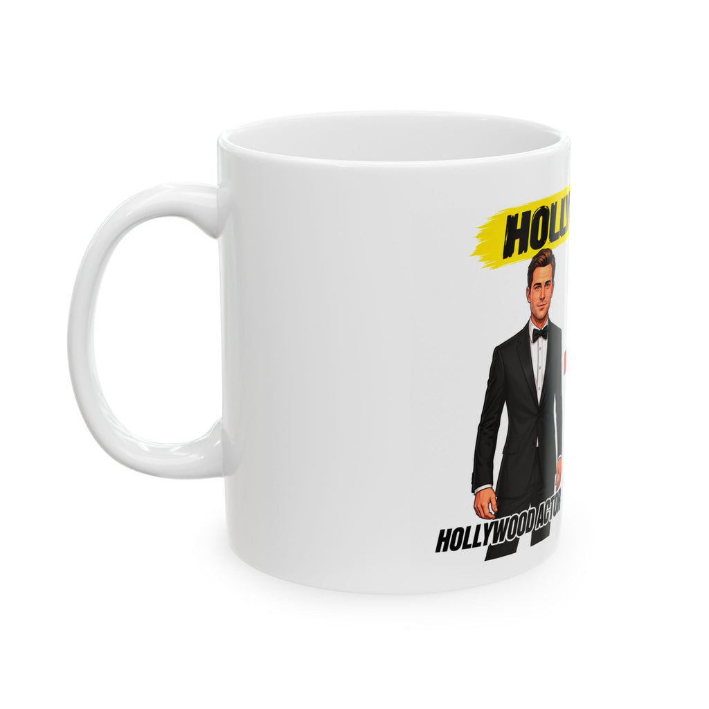 Funny 'Hollywood Lies' No Needle, Just Eating Right and Exercise Ceramic Mug — Actor Transformation Coffee Cup (11oz/15oz)