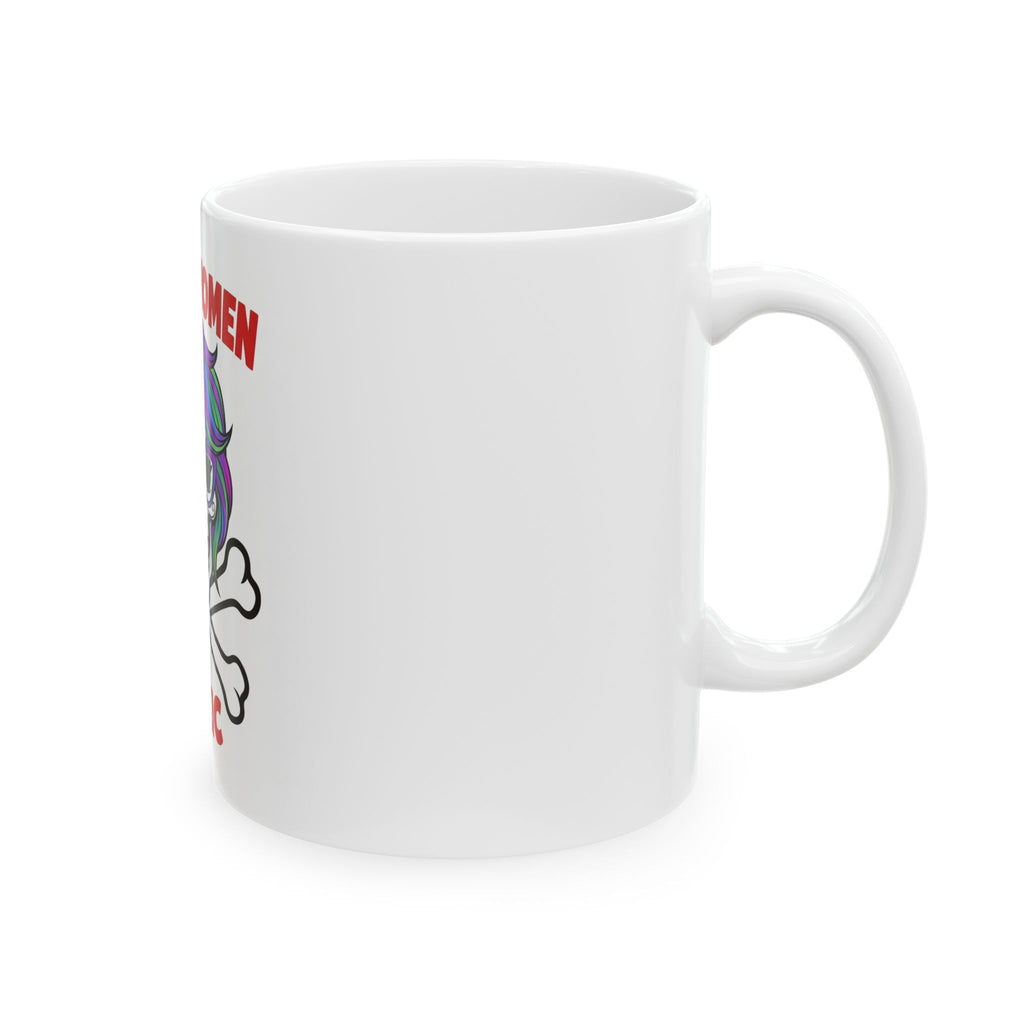 Woke Women Toxic Mug — Colorful Skull & Crossbones Coffee Cup