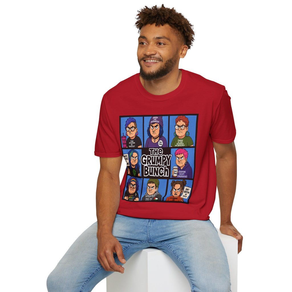 Grumpy WOKE Bunch Graphic T-Shirt — Retro Comic Panel Illustration
