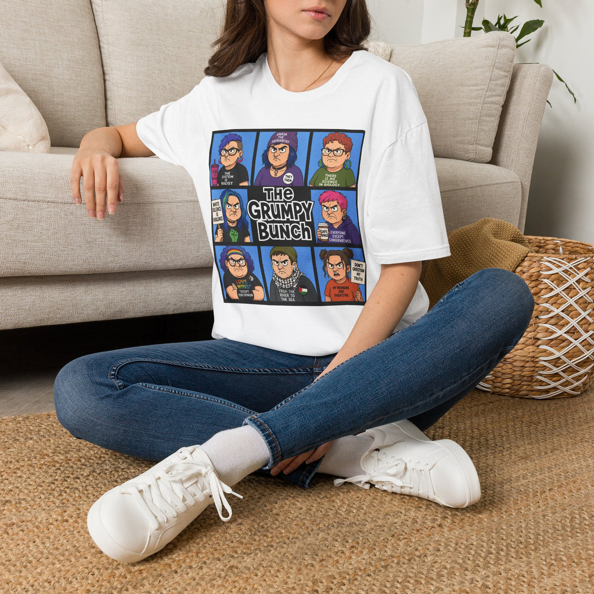 T-Shirt — 'The Grumpy Bunch' Cartoon Character Graphic Tee