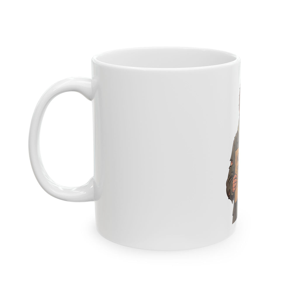 Funny Homeless Guy Mug — "No Prenup She Got the Goldmine I Got the Shaft" Ceramic Coffee Cup