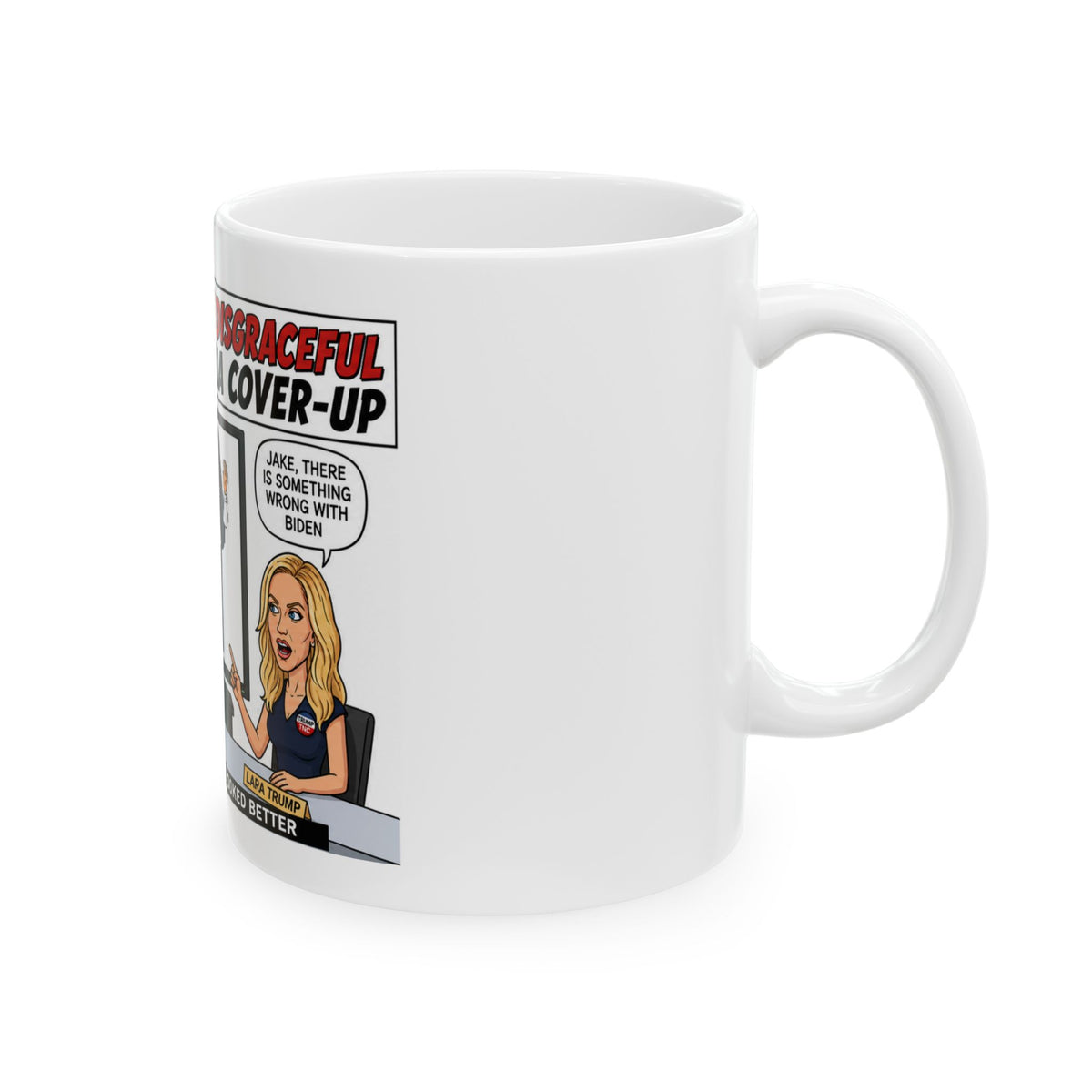 Ceramic Mug — Political Cartoon FAKE NEWS COVERING FOR BIDEN: I’ve Seen Nothing Odd’ Coffee Mug (11oz/15oz)