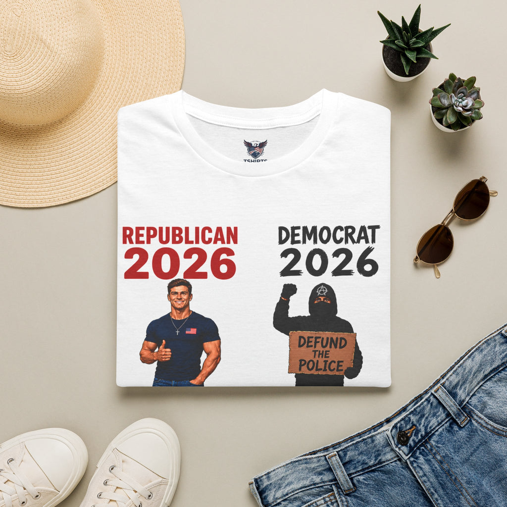 "Trump Patriot Shirt | America First T-Shirt | Conservative Republican Apparel | God Family Country Tee" | anti-woke tshirt | Republican 2026 Supports Cops vs Democrat 2026 Supports Criminals T-Shirt...