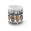HOLLYWEIRD Funny 'Shut Up Weirdos' 11oz Coffee Mug – Hollywood Cartoon Face Mask Design