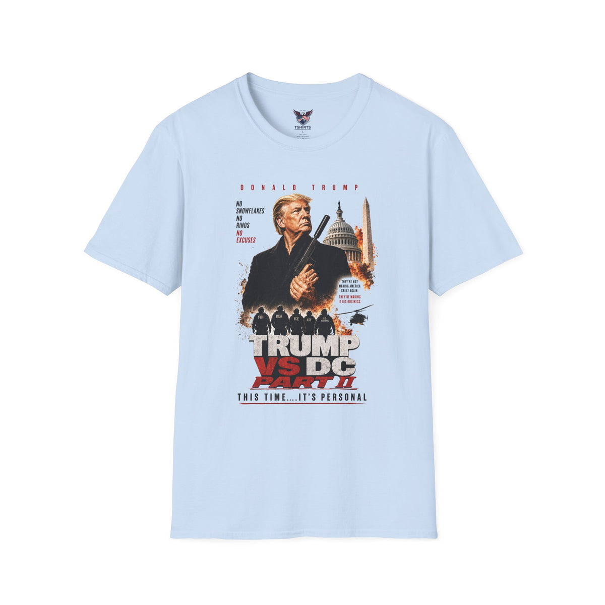 Donald Trump Action Hero Graphic Tee - Patriotic Conservative Political Statement T-Shirt
