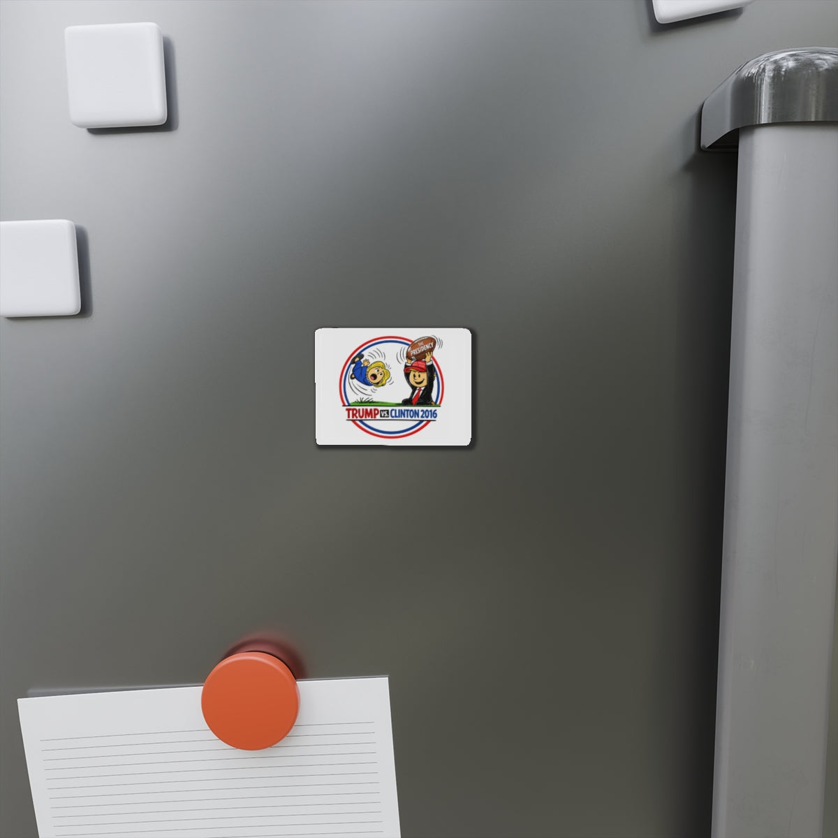 Trump vs Clinton 2016 Cartoon Magnet | Die-Cut Magnet