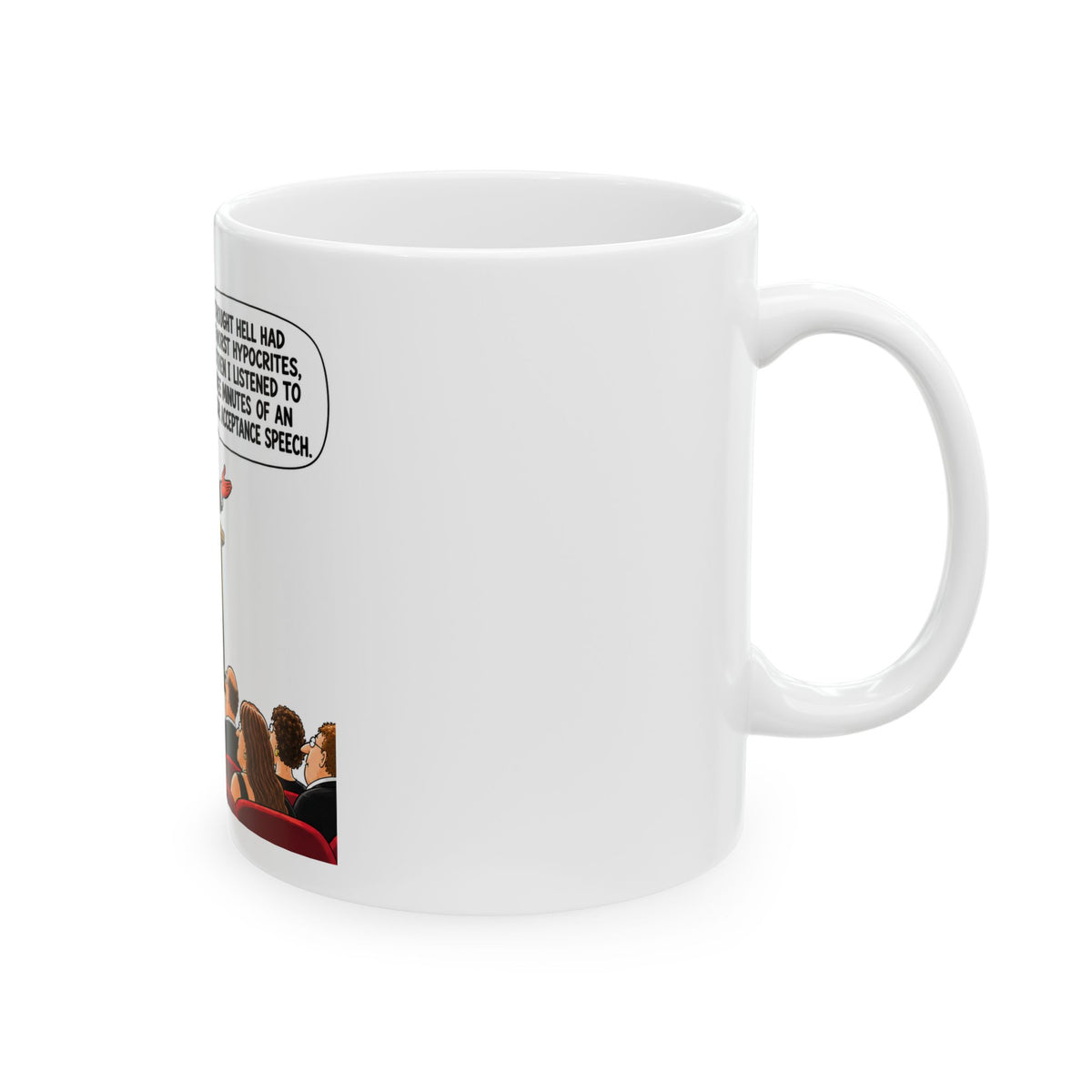Funny Oscars Devil Speech Ceramic Mug – Humorous Award Show Coffee Cup (11oz, 15oz)