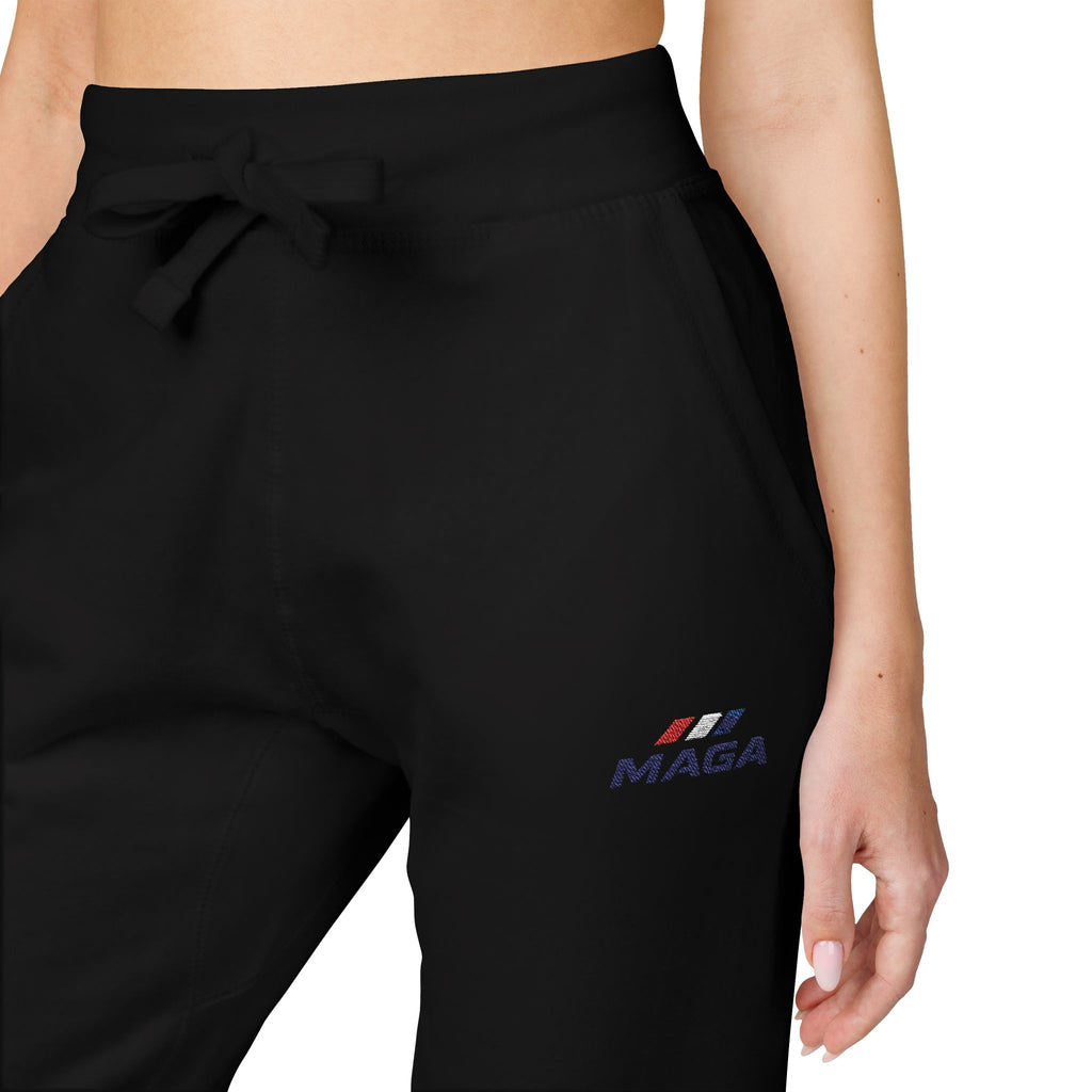Embroidered 'MAGA' Fleece Sweatpants — The Conservative Brand - White Casual Joggers
