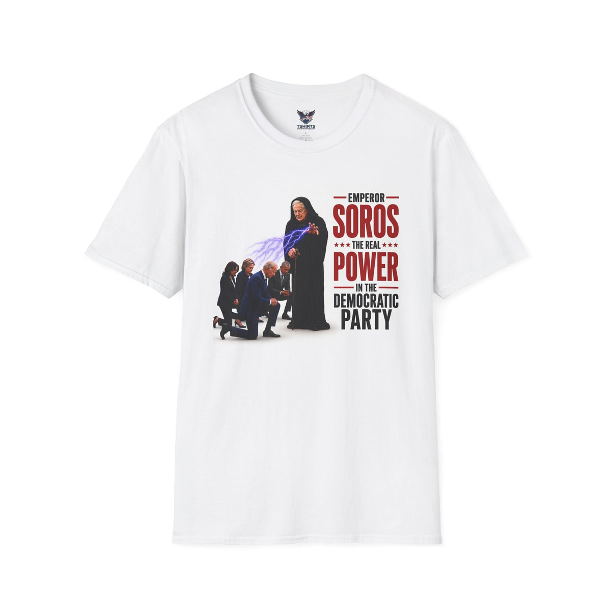 Emperor Soros graphic T-Shirt | Political satire, power parody
