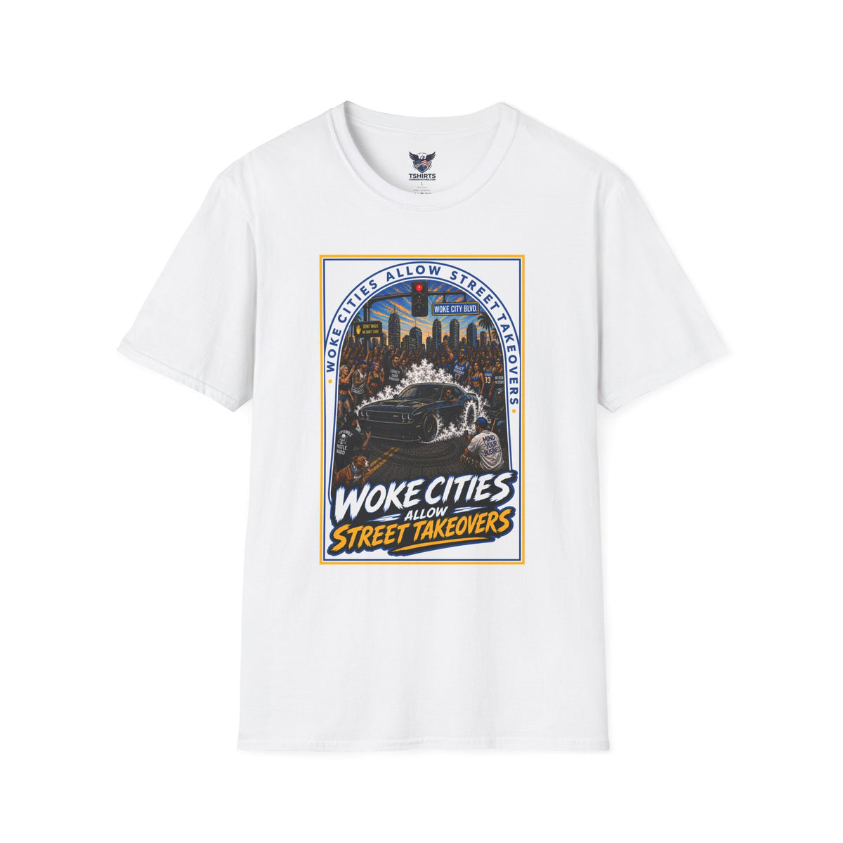 Woke Cities Street Takeovers T-Shirt | Protest Riot Cityscape Graphic
