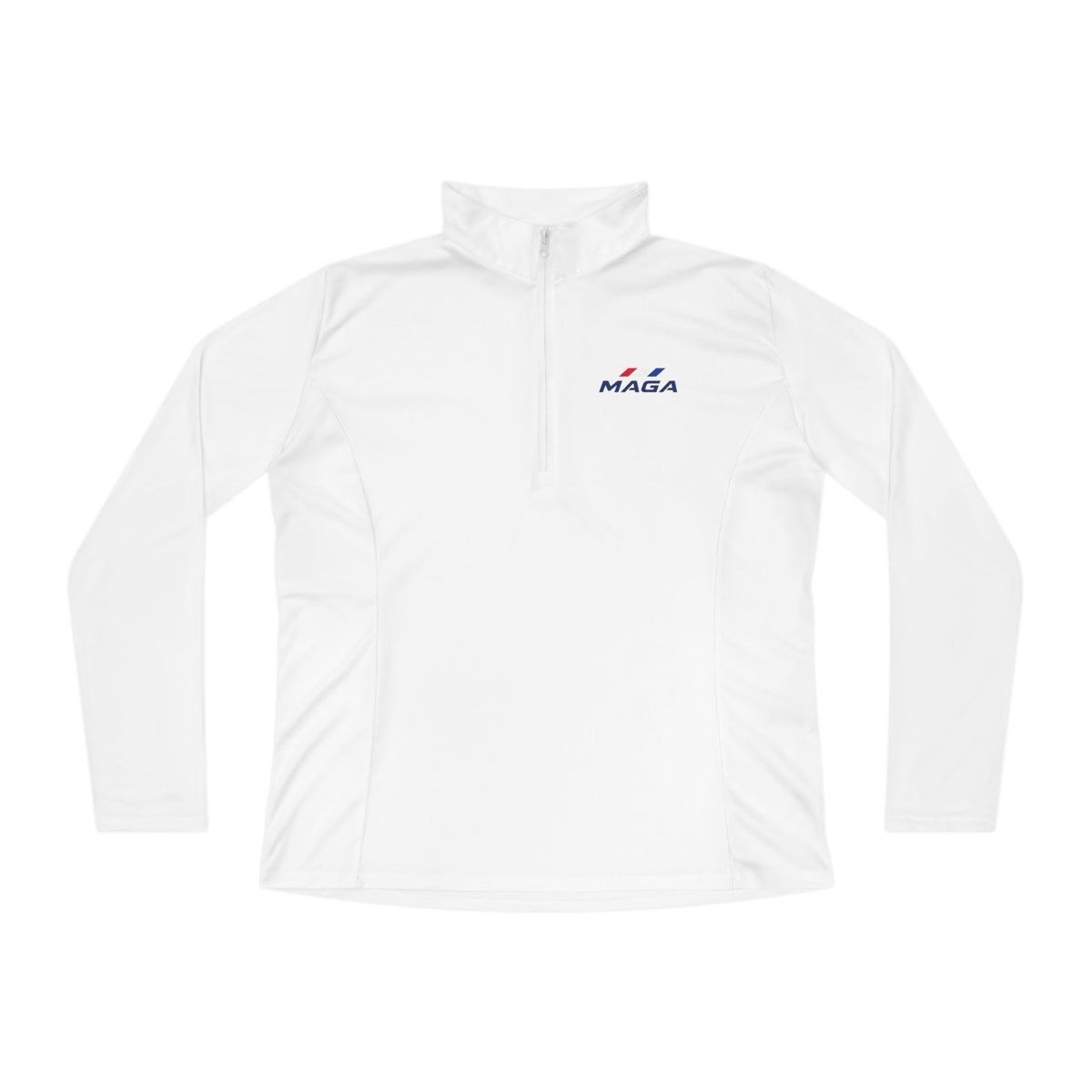 Ladies Quarter-Zip Pullover — MAGA Logo Lightweight Performance Top- The Conservative Brand