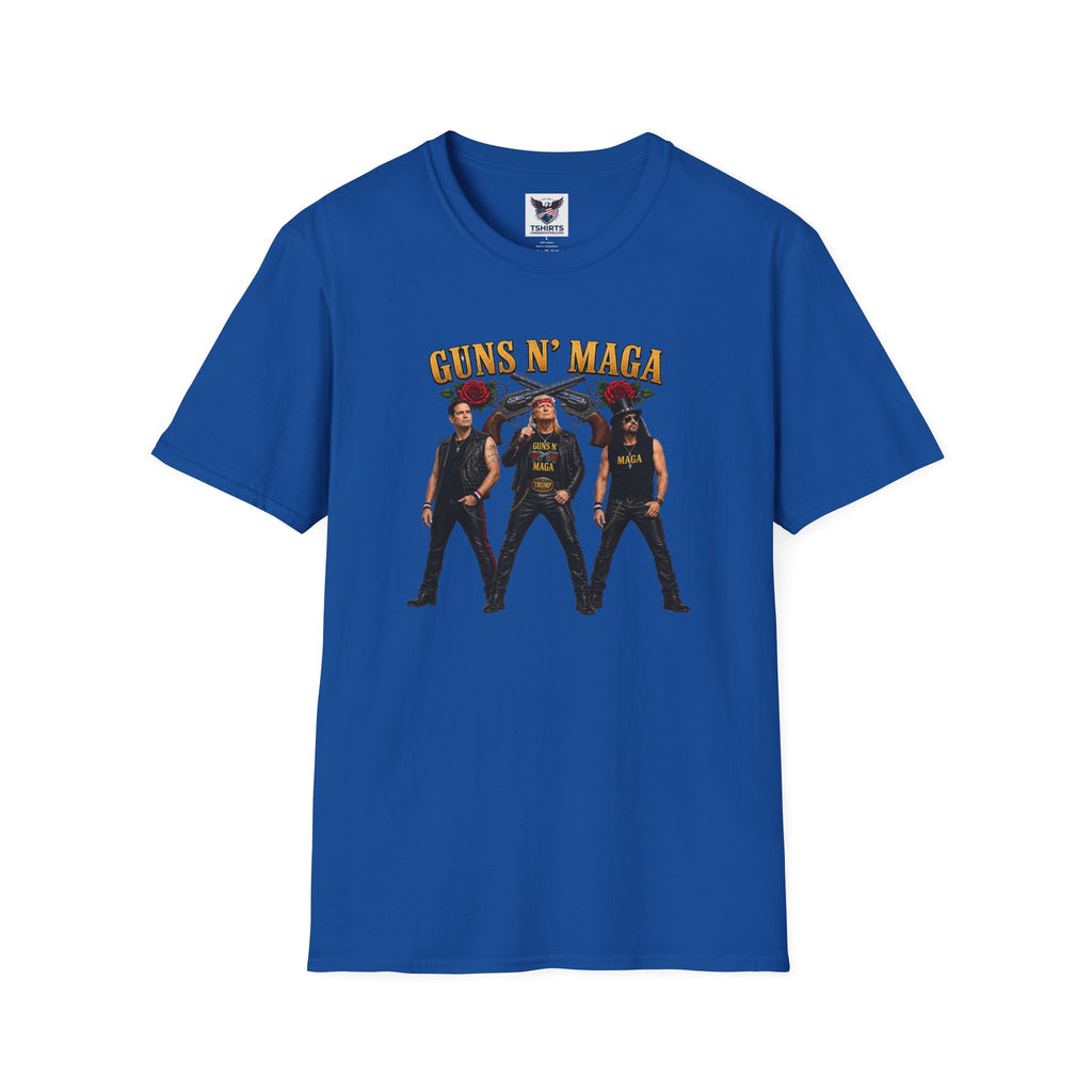 Guns N' Maga Rock Band T-Shirt — Trump, Vance, Rubio Political Parody Graphic Tee