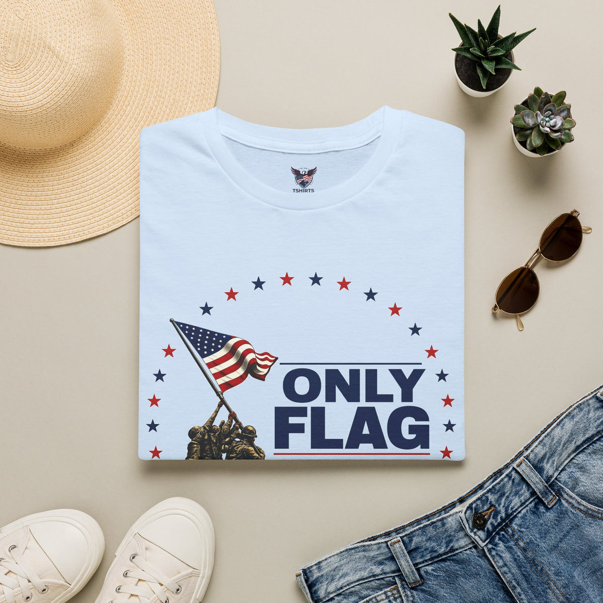 T-Shirt — "Only Flag" Patriotic American Flag Shirt