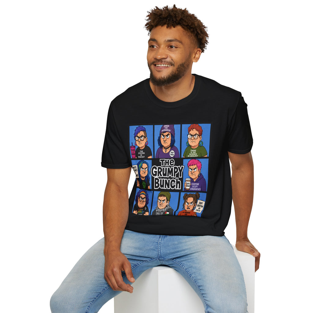 Grumpy WOKE Bunch Graphic T-Shirt — Retro Comic Panel Illustration