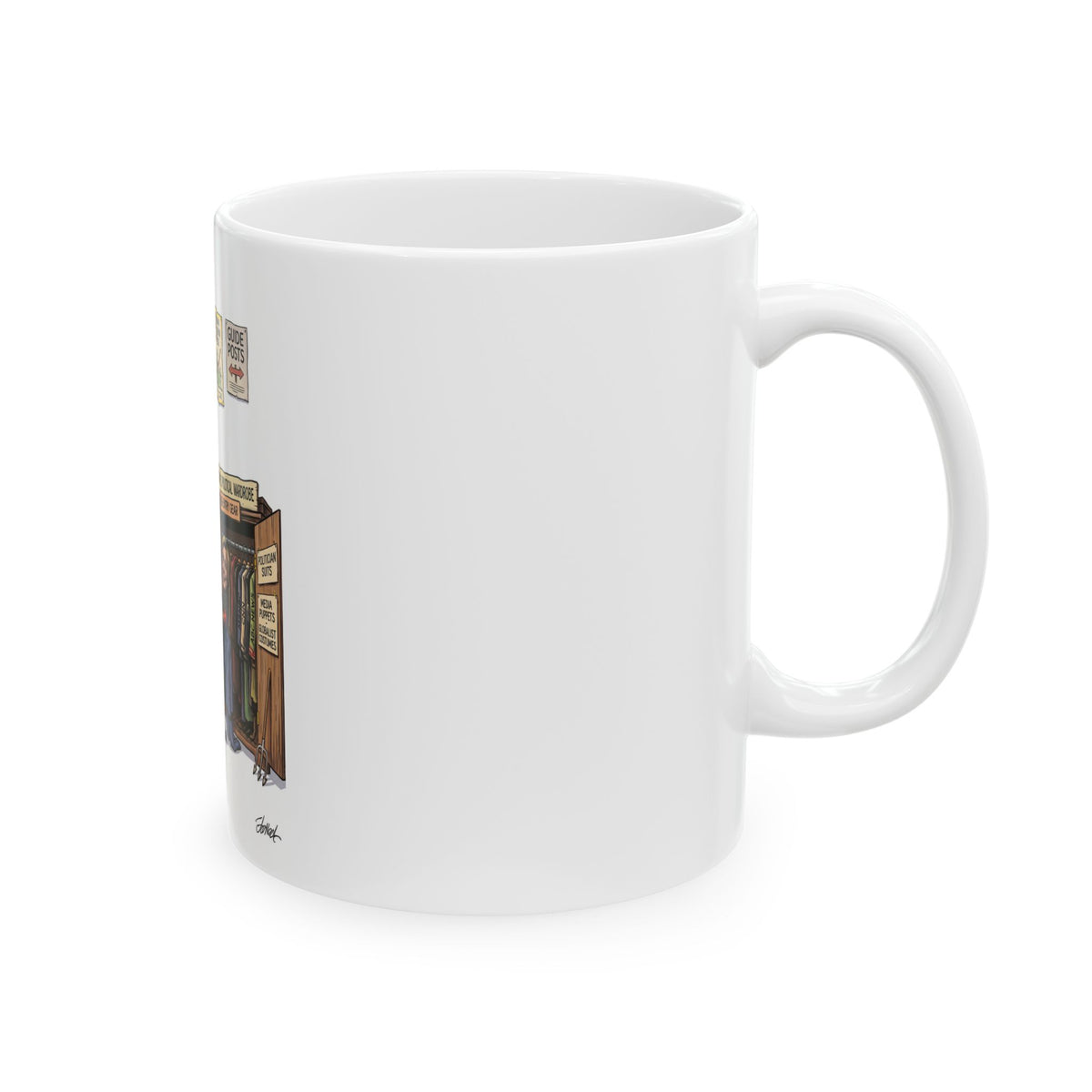 Political Cartoon Ceramic Mug — "The Devil Wearing This Hillary Costume Is Living Hell"