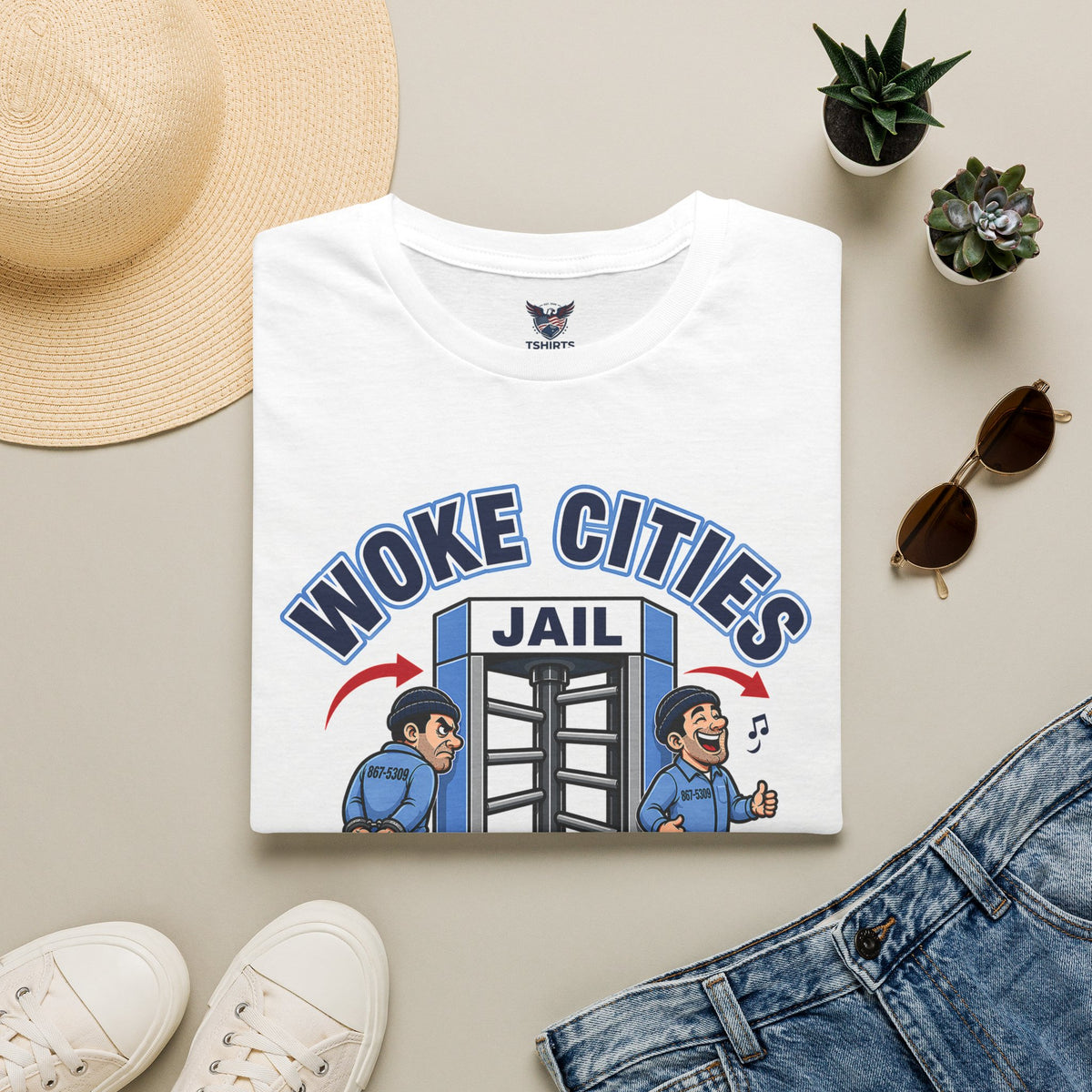 "Trump Patriot Shirt | America First T-Shirt | Conservative Republican Apparel | God Family Country Tee" | Woke Cities Equals Unsafe Cities T-Shirt |
