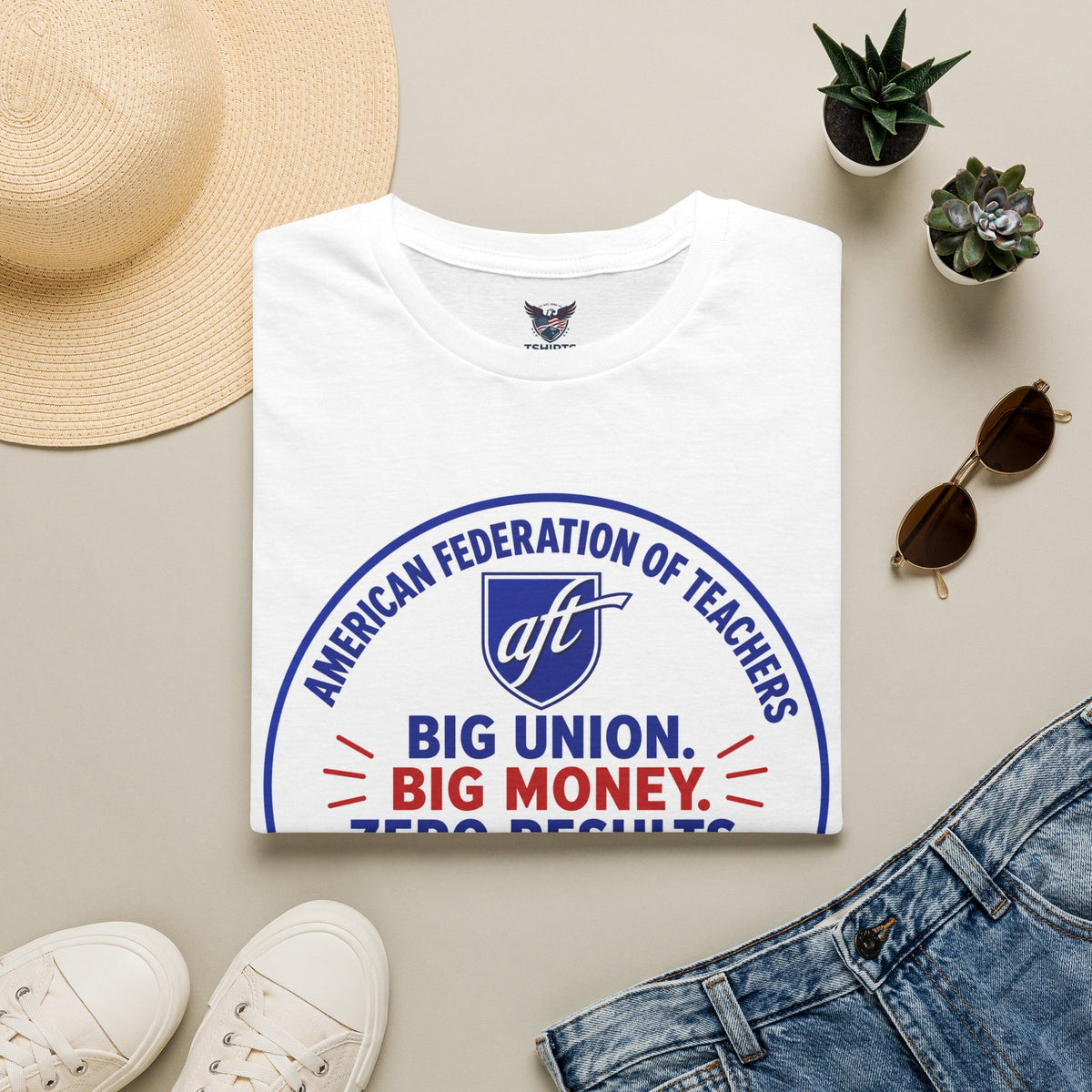 "Trump Patriot Shirt | America First T-Shirt | Conservative Republican Apparel | God Family Country Tee" | Anti Woke | Big Union Big Money Zero Results T-Shirt | Political Statement Tee