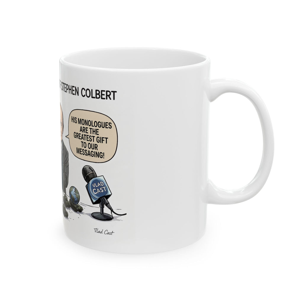 Putin 5-Star Review of Stephen Colbert Mug | Political Cartoon Coffee Mug