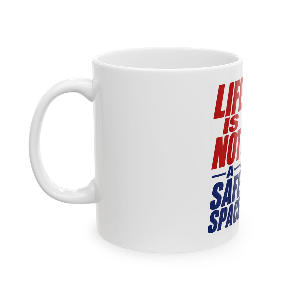 Life Is Not a Safe Space Donkey illustration Mug | Political satire ceramic mug