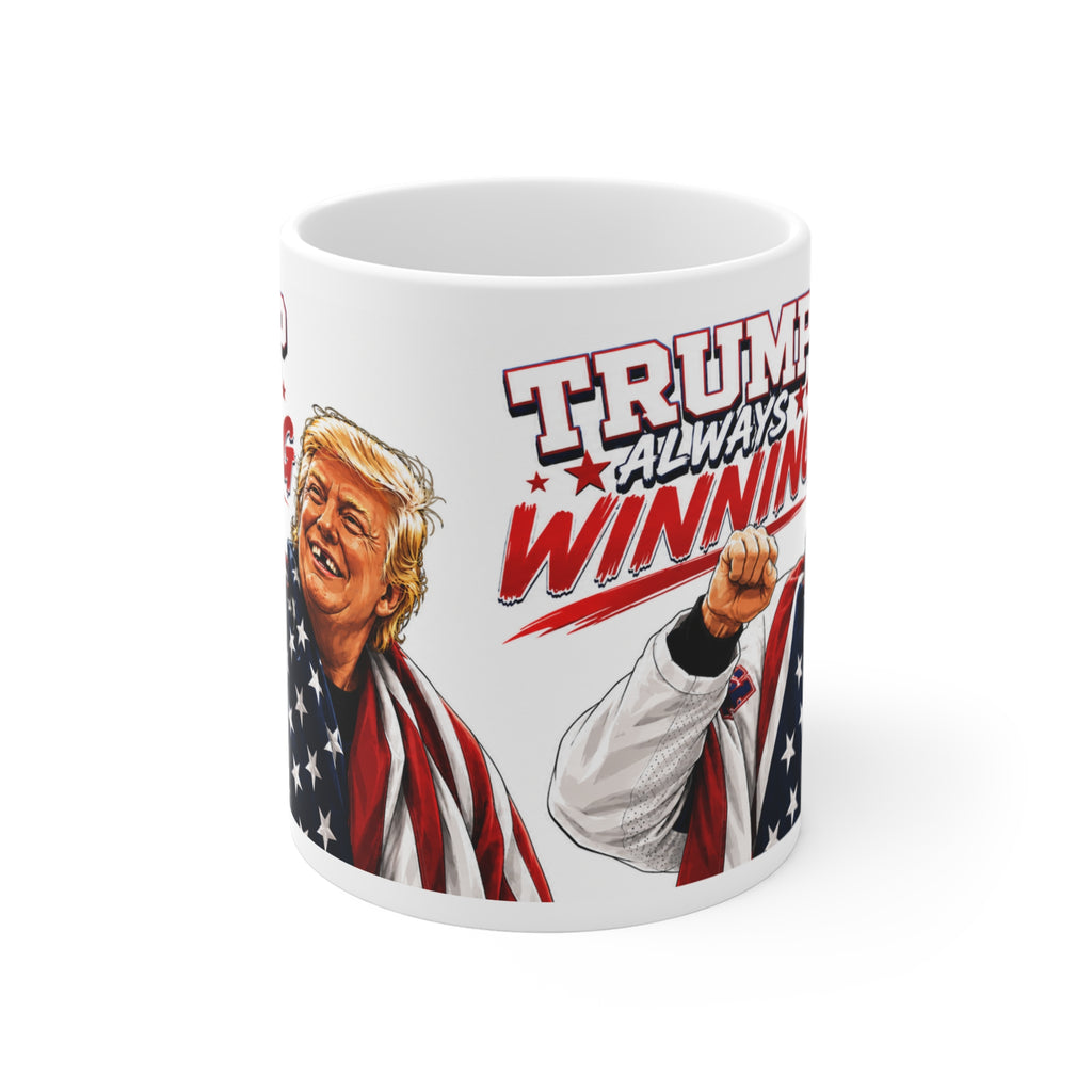 OLYMPIC HOCKEY TRUMP  Political Coffee Mug — "Always Winning" Patriotic 11oz