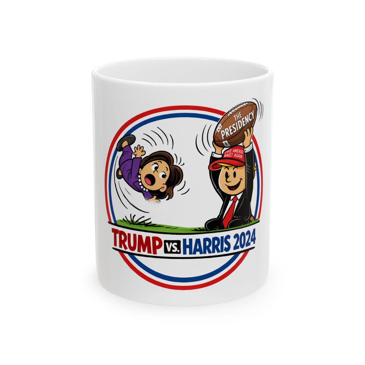 Cartoon 2024 Election Trump vs Harris Mug