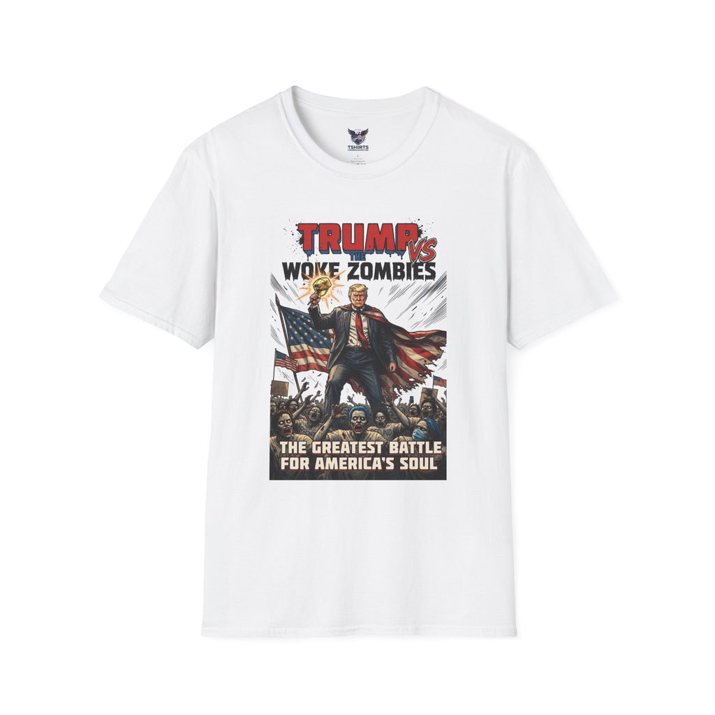 T-Shirt — "Trump vs Woke Zombies: The Greatest Battle for America's Soul" Graphic Tee