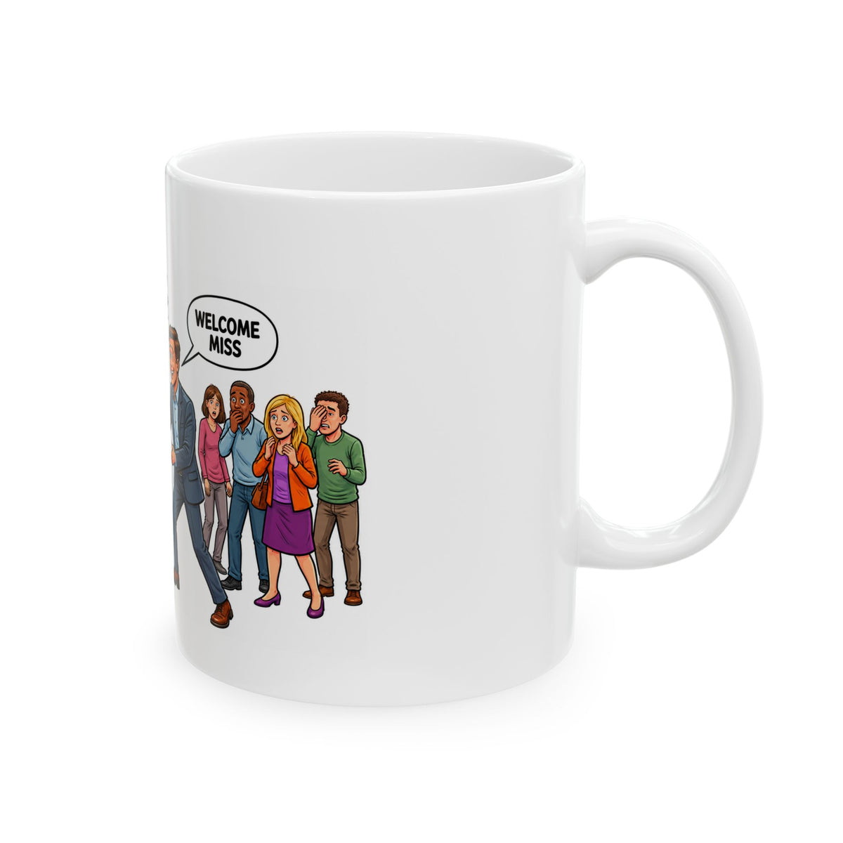 Non-Binary Thug Pulls Knife Mug — Inclusive Pride Ceramic Coffee Cup (11oz, 15oz)