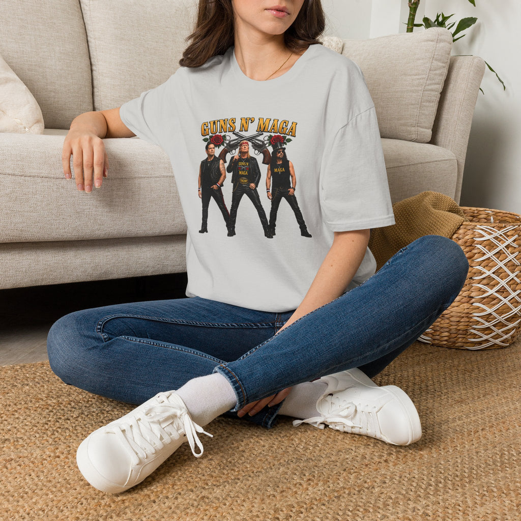 Guns N' Maga Rock Band T-Shirt — Trump, Vance, Rubio Political Parody Graphic Tee
