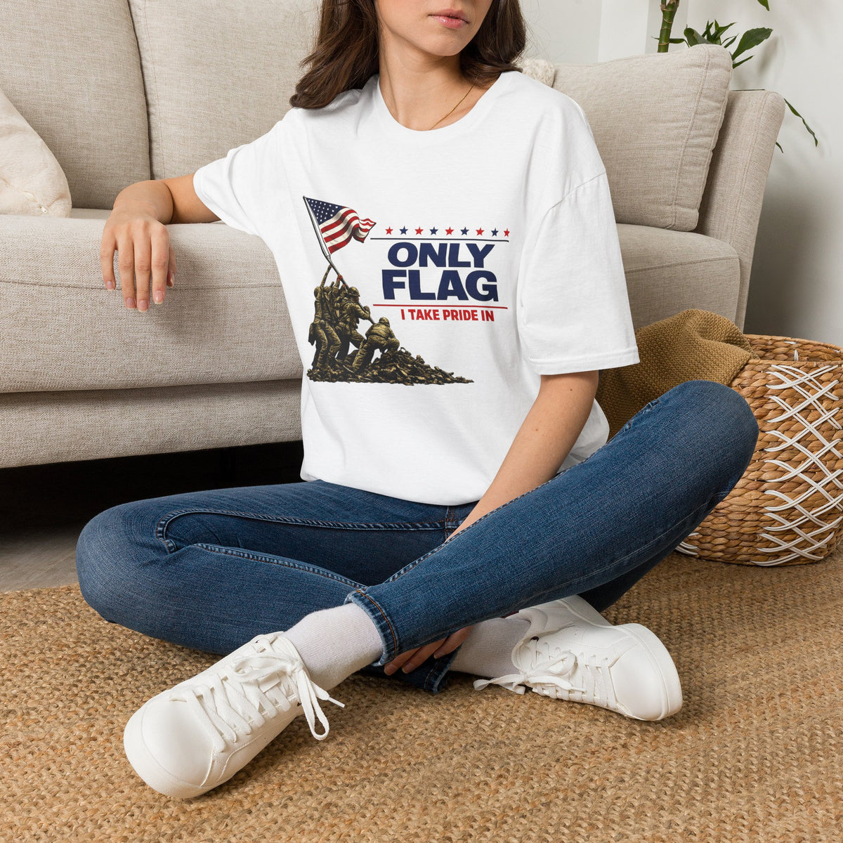 Only Flag T‑Shirt — I Take Pride In (Patriotic Iwo Jima Design)