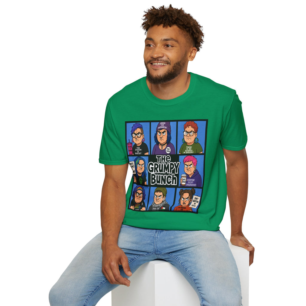 Grumpy WOKE Bunch Graphic T-Shirt — Retro Comic Panel Illustration