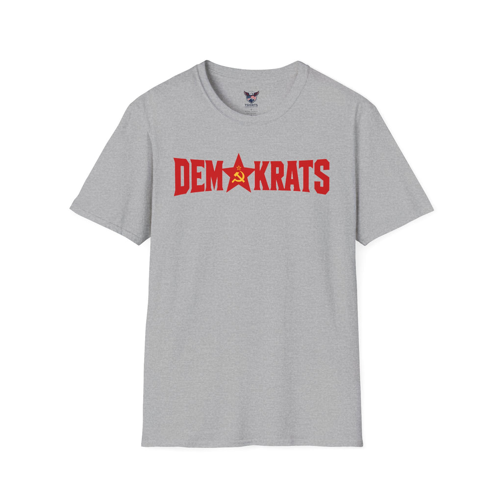 Sport Grey Demokrats logo style with hammer and sickle T-Shirt | Political satire tee