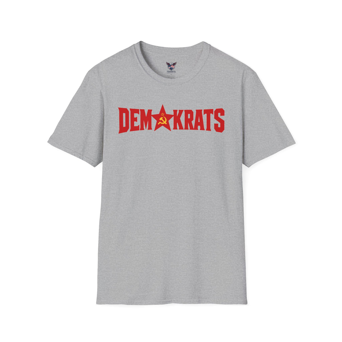 Sport Grey Demokrats logo style with hammer and sickle T-Shirt | Political satire tee