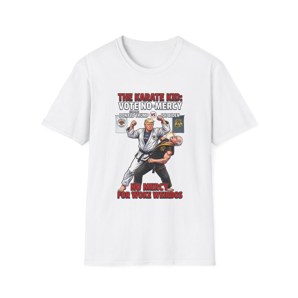 Political Comedy T-Shirt — "The Karate Kid: Vote No-Mercy" Trump vs Biden Graphic Tee
