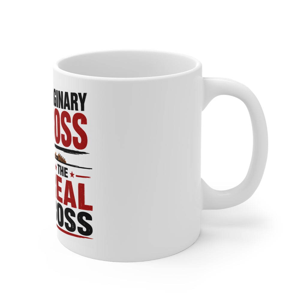 TRUMP THE REAL BOSS Political Humor Mug — "Imaginary Boss / The Real Boss" 11oz