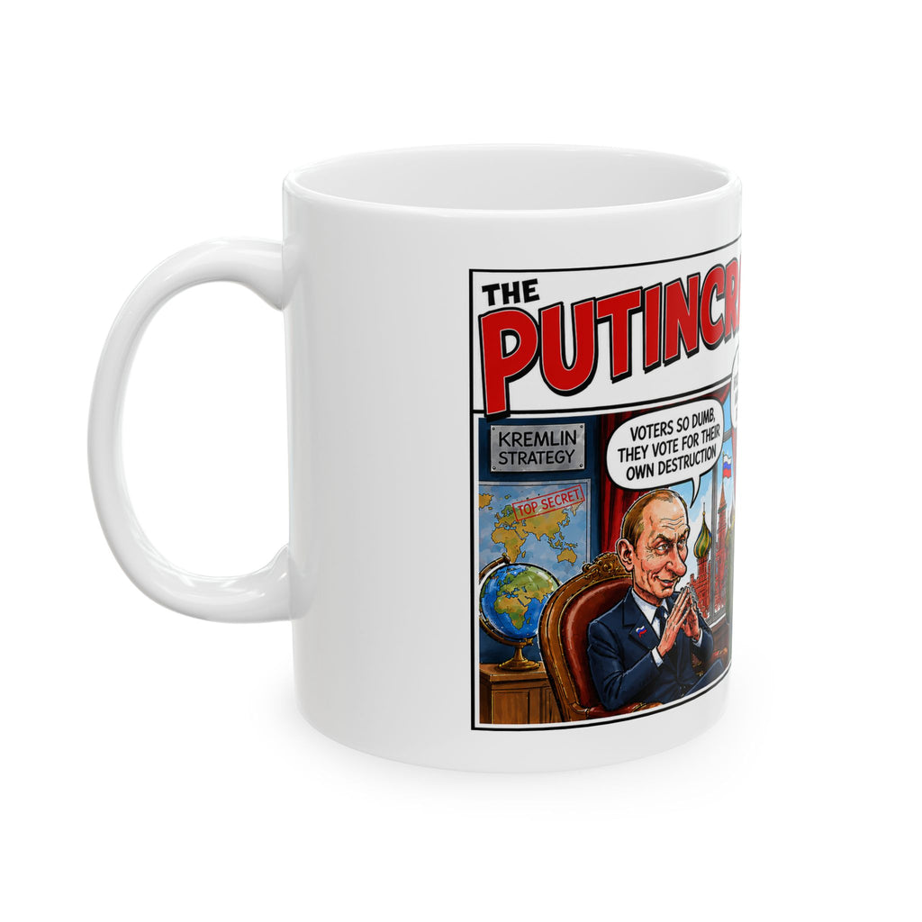 Chicago Mayor Political Cartoon Mug | Satirical Chicago Corruption Comic Strip Ceramic Mug