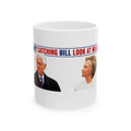 Hillary Catching Bill Look at Melania Political Satire Faces Mug | 11oz 15oz Ceramic